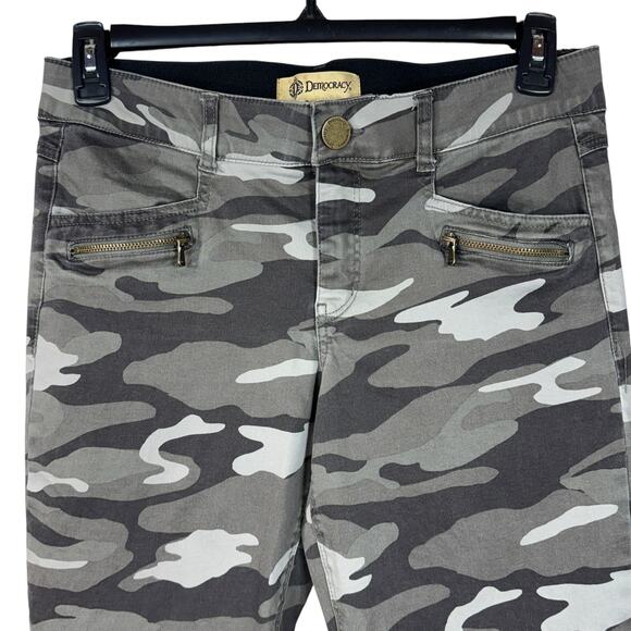 Democracy SZ 10 “Ab”technology Pants Camo Stretch Mid-Rise Elastic Waist Green - Picture 2 of 8